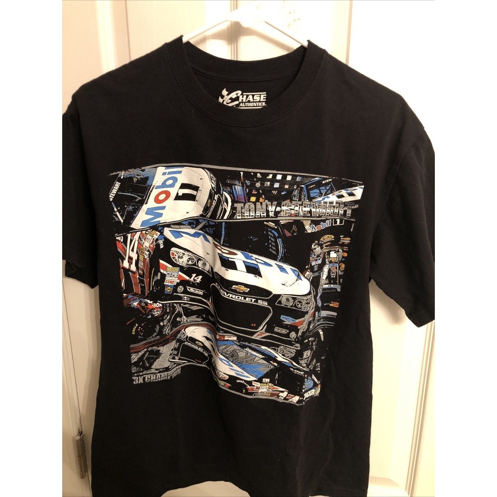 Chase Authentics Tony Stewart 2013 Burnout Tee Ft Mobil 1 &Stewart-Haas NWOT SzM